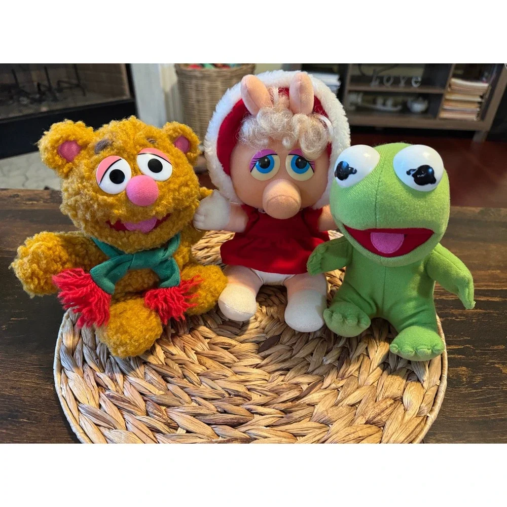 Vintage 1987 Muppet Babies Plush Set Baby Kermit Miss Piggy Fozzie Bear Henson